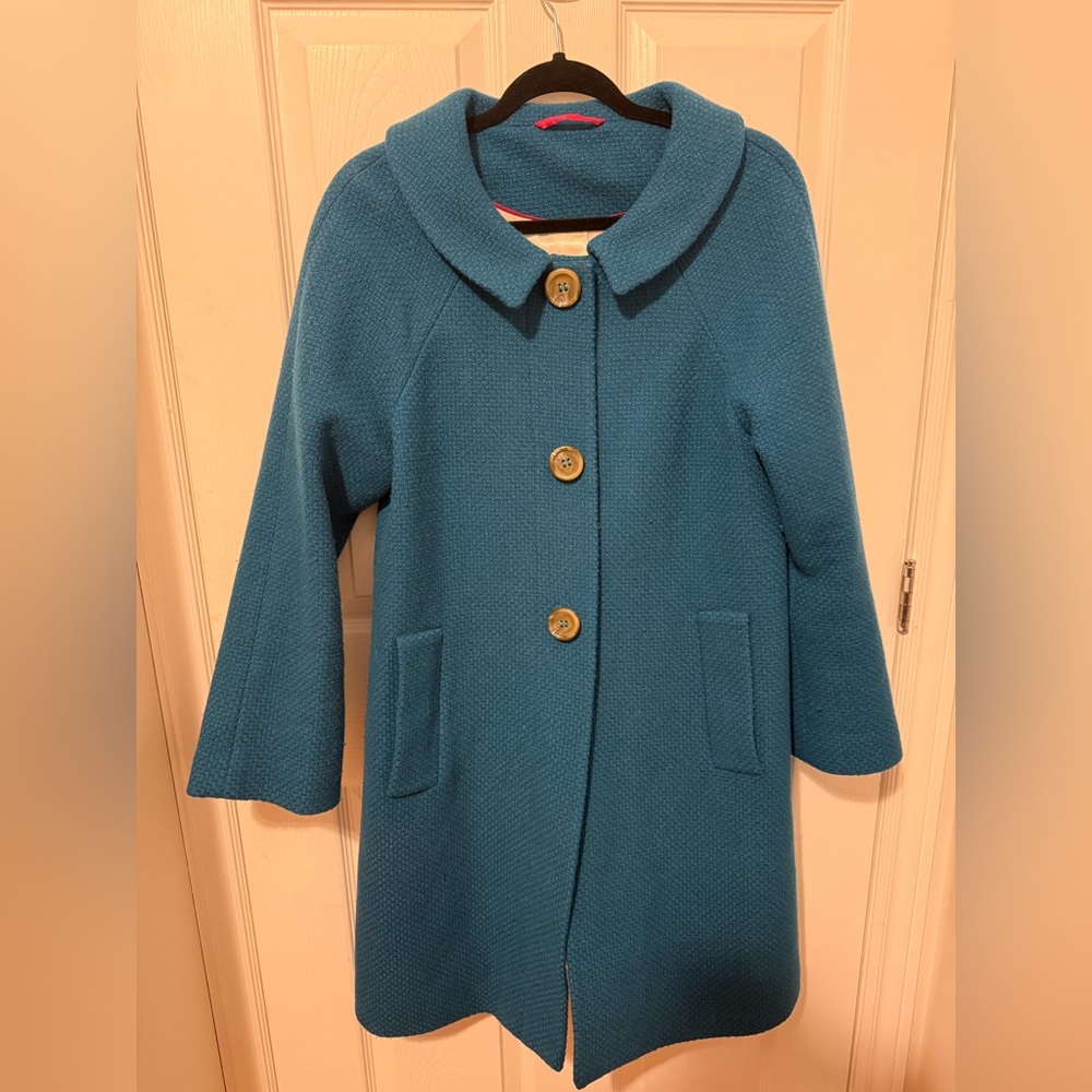 Teal Blue Wool Coat
